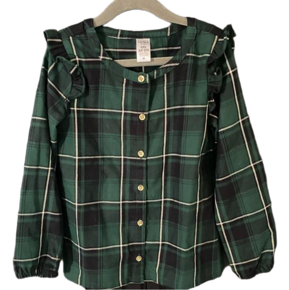 Carters Holiday plaid button up flannel